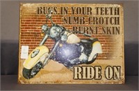 Ride on Motorcycle advertising sign