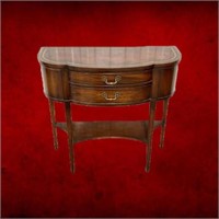 Mahogany Leather Top 2 Drawer Table