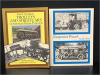 2  Transportation Postcards Books: Trolleys and