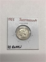1955 Switzerland 10 Rappen