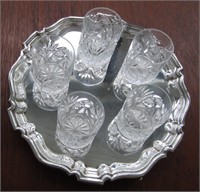 Sterling Tray &  Crystal Glasses 11oz Tray Weight