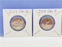 2010 Lot of 2 Quarters Canadian 25¢ Vancouver