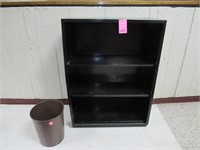 Metal Bookcase & Trash Can