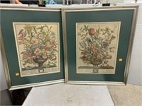 2 Framed Flower Pictures Wall Decor