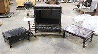 TV Stand, Approx 14"x28"x30", Granite Top Table,