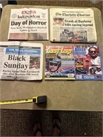 2 Nascar magazines & newspaper clippings