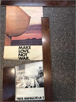 2 Posters (Make Love, Not War and Political)