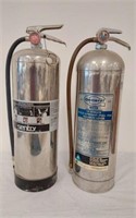 2 WATER FIRE EXTINGUISHERS- STAINLESS STEEL