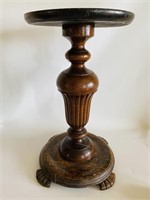 Vtg Oak Claw Foot Stand/table