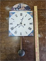 Battery Operated Clock w Hanging Pendulum