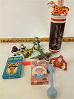 Toys, inc. Old Maid cards, Tootsie Bank, Rocket