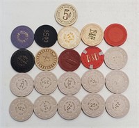 21 Vintage Casino Chips