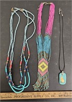 (3) Women's Necklaces- Including Hand Beaded and