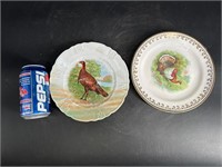 LOT OF 2 GAME PLATES W/ TURKEYS