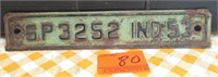 1953 IN License Plate Tab