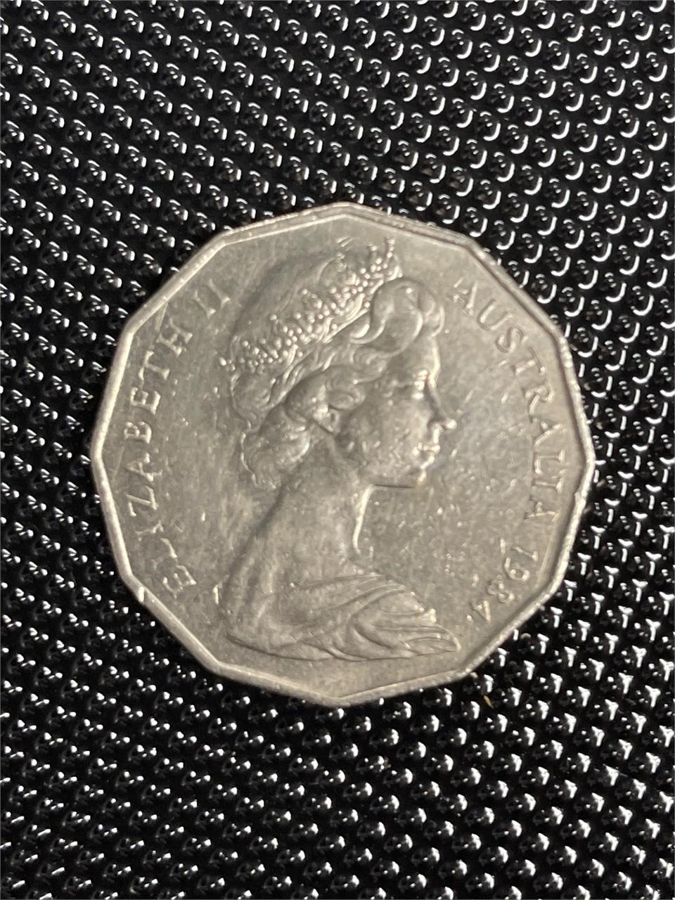 1984 AUSTRALIA 50c coin