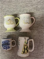 Lot of 4 Vintage Coffee Mugs