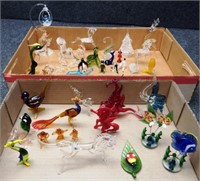 (38) Decorative Blown Glass Animals, Horses & More