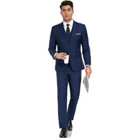 Wehilion Mens Slim Fit Suit 3-Piece Size M