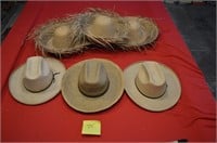 Cowboy and Birds Nest Straw Hat Lot