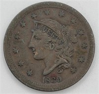 1839 Large Cent "Silly Head"