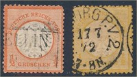 GERMANY #3 & #3a USED FINE-VF