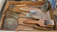 Box old kitchen utensils - dough press, ice cream