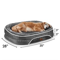 WF990  Ophanie Luxury Dog Bed, Gray 35"x28"x6