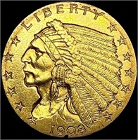 1908 $2.50 Gold Quarter Eagle UNCIRCULATED