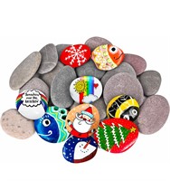 ($36) River Rocks for Painting 25 Pcs Large 2-3 In