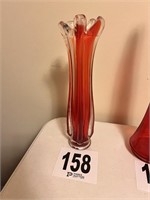 Red Swung Glass Vase(LR)