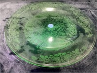 Vintage Green Glass Platter