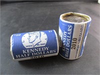 2 Rolls 2010 Kennedy Half Dollars