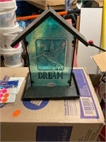 Stained glass hanging bird feeder