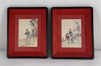 Pair of Chinese Watercolor Paintings