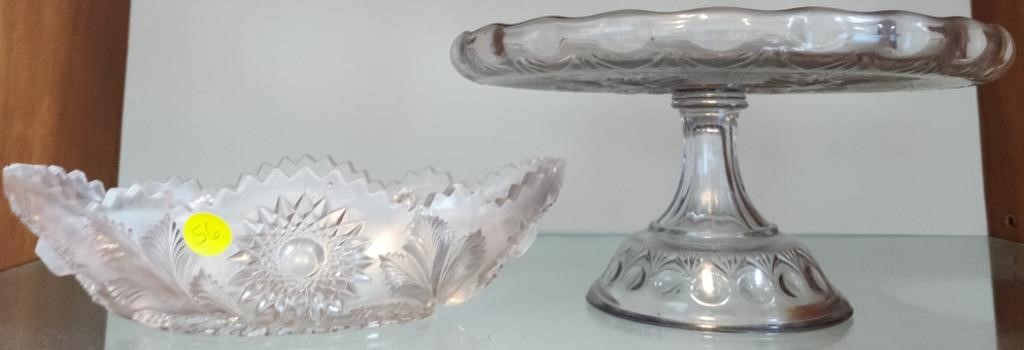 Crystal Candy Dish & Cake Plate