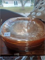 Peach Lustre Carnival Glass Plates