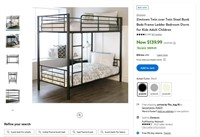 E8793  Zimtown Twin Bunk Beds Frame for Kids