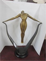 SOLID BRONZE ART DECO STATUE