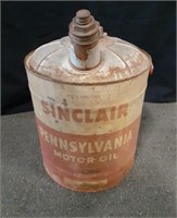 Sinclair Pennsylvania  Motor Oil gas can 5gal