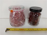 2 Jars of Decorative Glass Gems