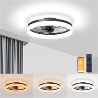 VOLISUN Low Profile Ceiling Fans with Lights and R
