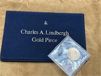 CHARLES A. LINDBERGH 10K SOLID GOLD PIECE IN BOX