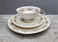 Trio - Tea Cup, Saucer & Plate - flowers