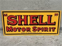 “SHELL” MOTOR SPIRIT Enamel Sign - 500 x 225