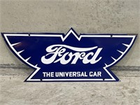 FORD THE UNIVERSAL CAR Enamel Wing Sign - 585 x