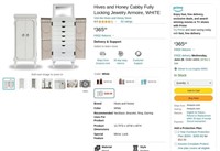 B6138  Hives  Honey Jewelry Armoire WHITE