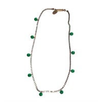 1950s MIRIAM HASKELL Green Glass Bead Rhinestone