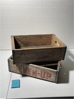 Vintage Wood Seven Up Pop Bottle Crates