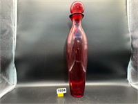 20.5" MCM Art Glass Ball Stopper Vase/Decanter
